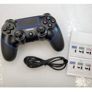Wireless Controller For PS4, Black and Blue P4 Controller Accessories. Recharge